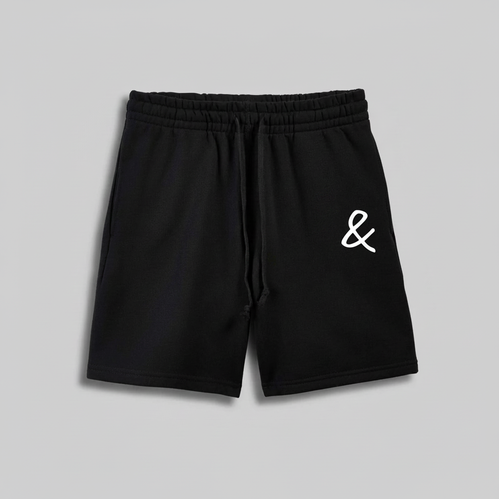 Black Shorts with Larger White Logo