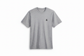 D&D Midweight T-Shirt Heather Grey with larger & logo on white background