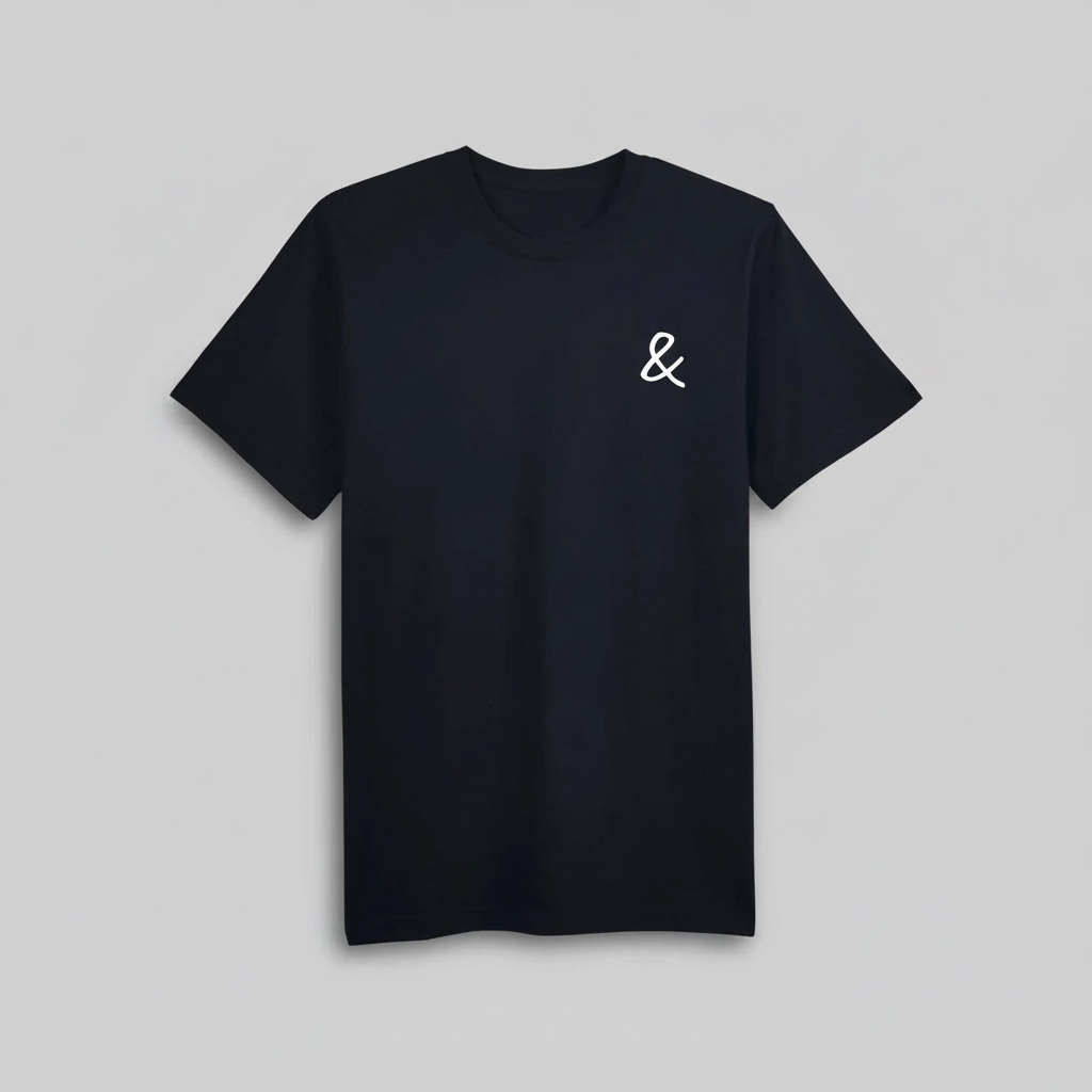 Midweight T-Shirt Black - White Logo