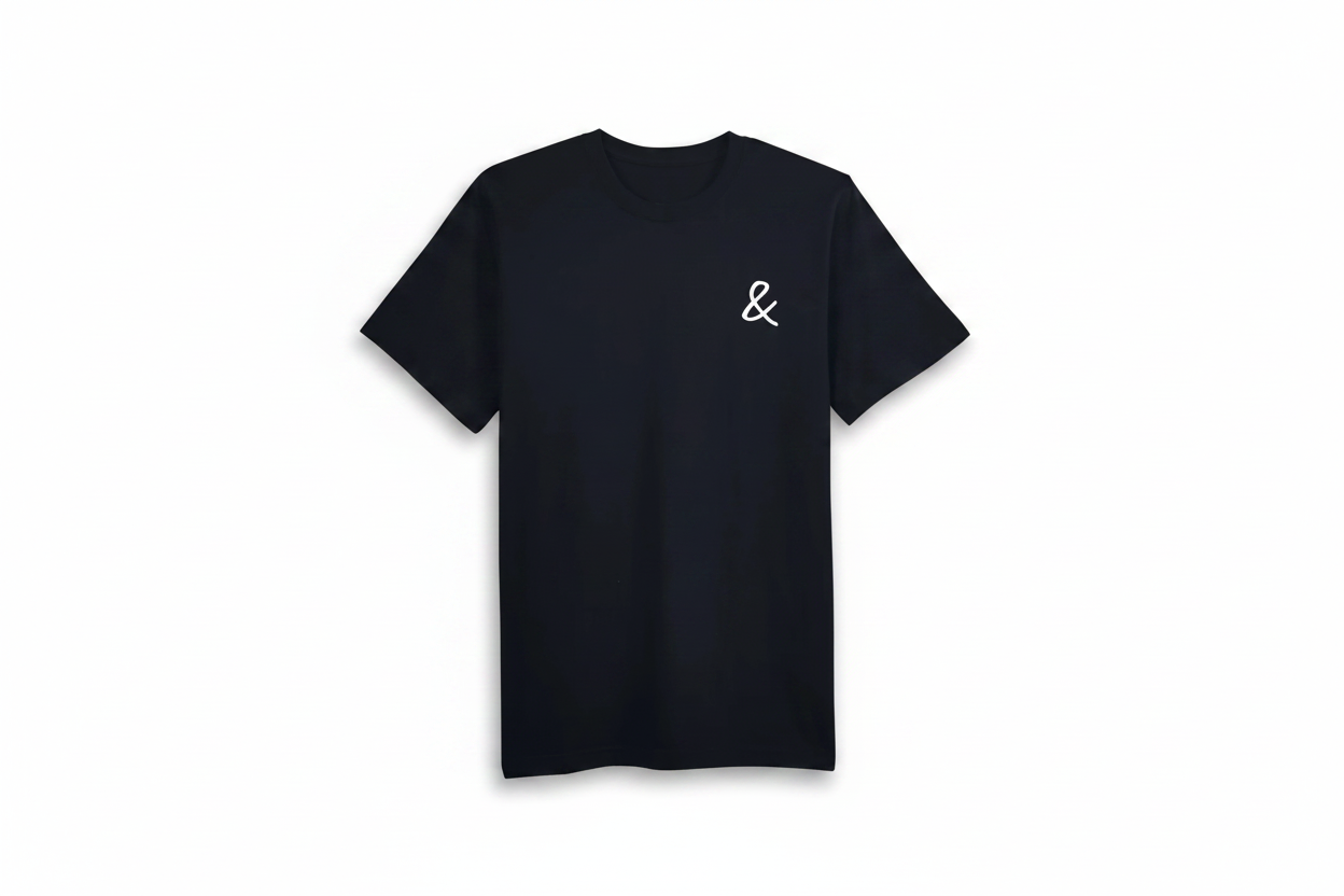 Midweight T-Shirt Black on white background